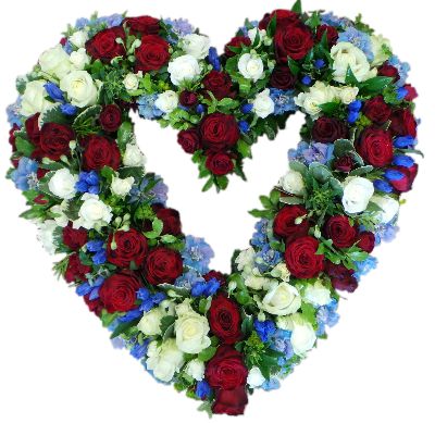 Red,Blue & White loose heart