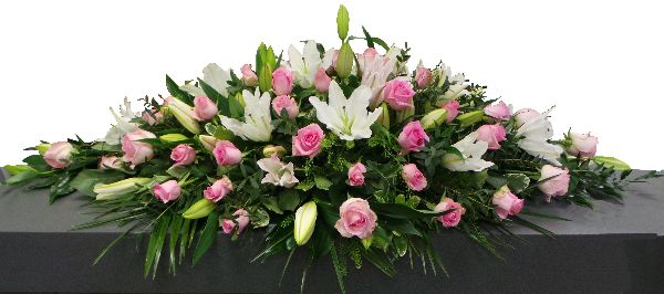 Pink Rose  & Lily Coffin Spray